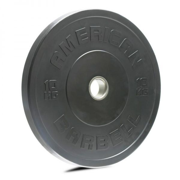 American barbell - Black Sport Bumper Plate 10 kg, Vektskiver, Styrke