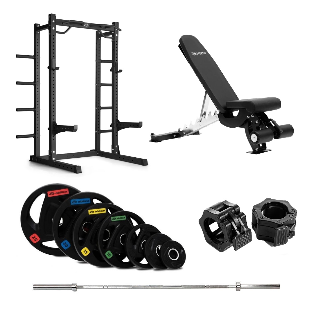 Abilica - HR 500 Half Rack Olympic med benk - 150 kg