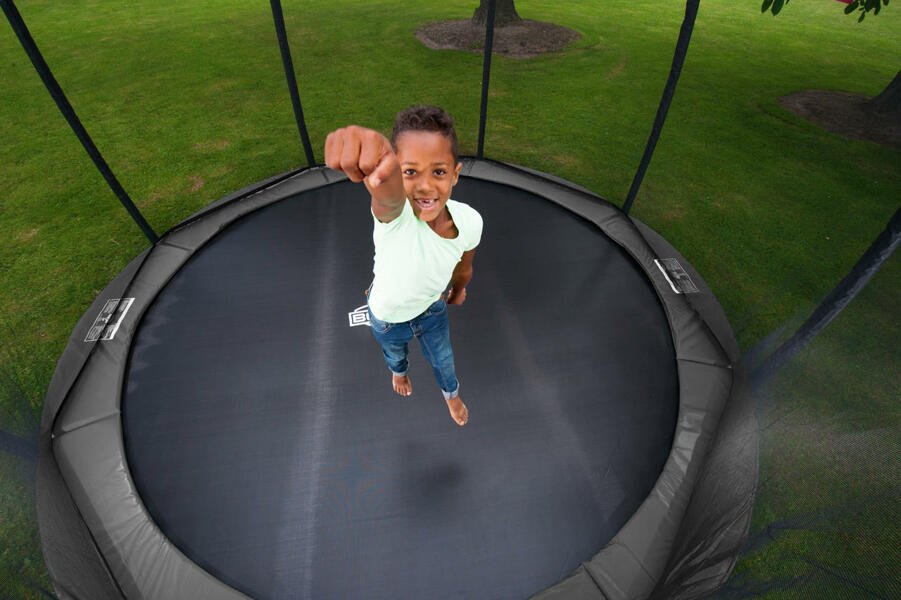 Champion 430 Grå Trampoline med Deluxe Nett