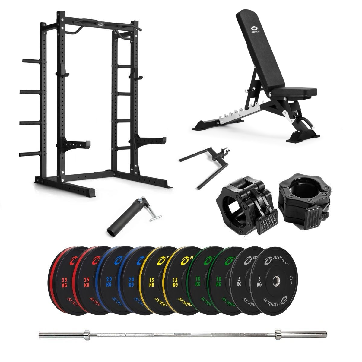 HR 500 Half Rack Bumper farger med benk - 170 kg