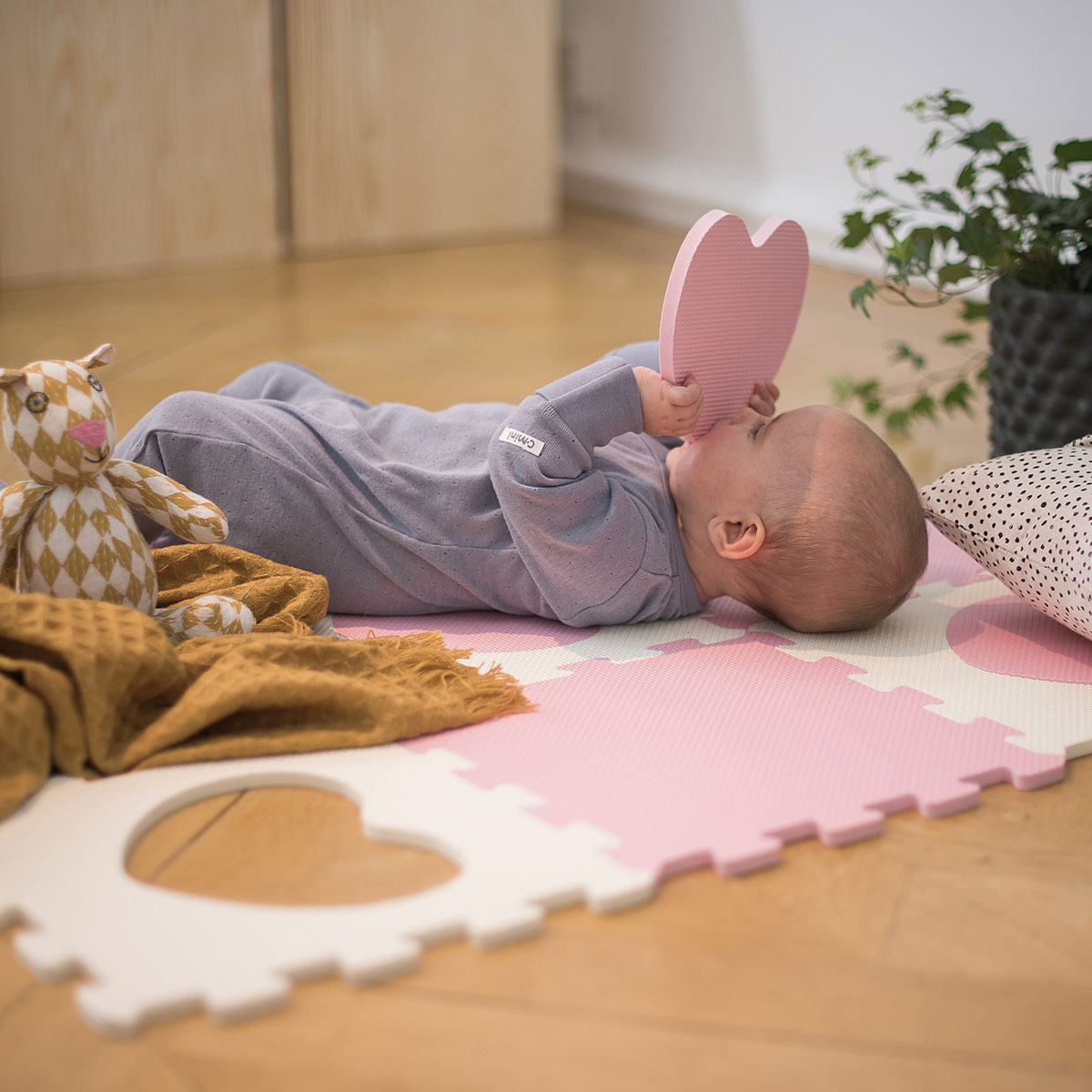 BabyMat Puzzle ECO Rosa/Sand