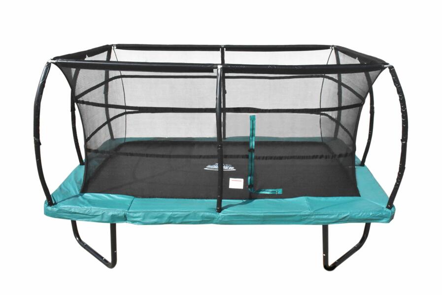 4,57x3 m Grønn Rektangulær Trampoline med nett og stige