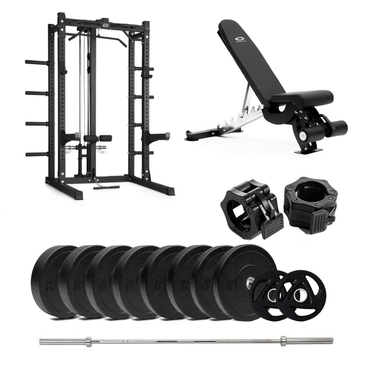 HR 500 Half Rack Bumper med benk og nedtrekk - 150 kg