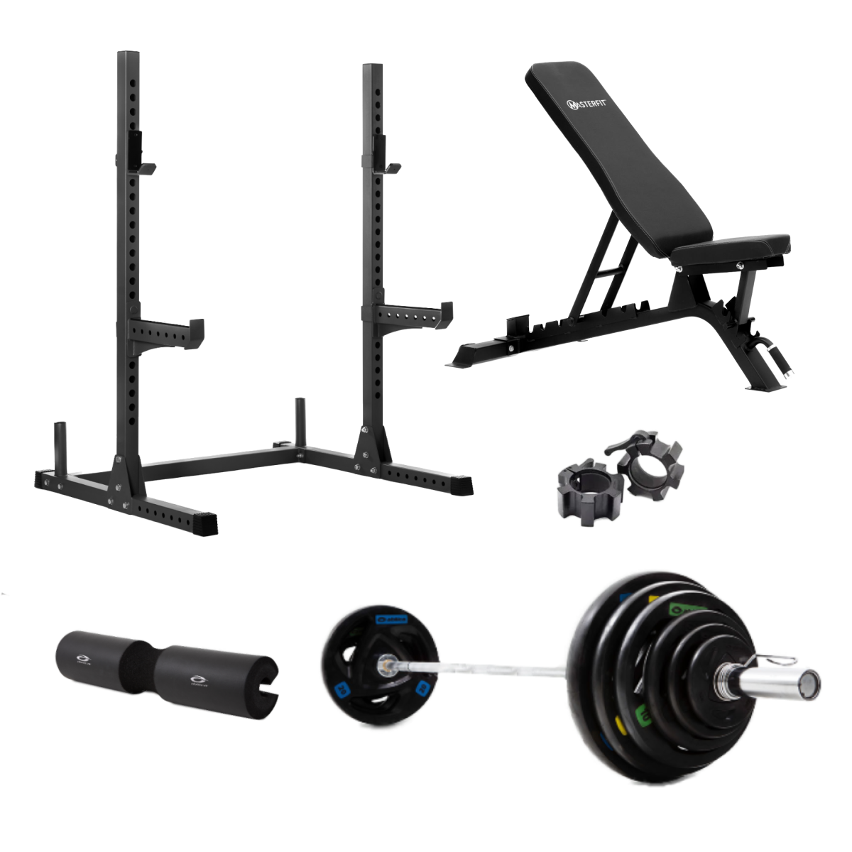 200 Squat Rack Olympic Styrkepakke - 90 kg