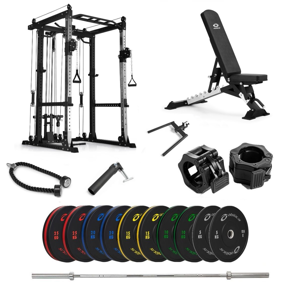 PR 550 Power Rack Bumper farger med benk - 170 kg