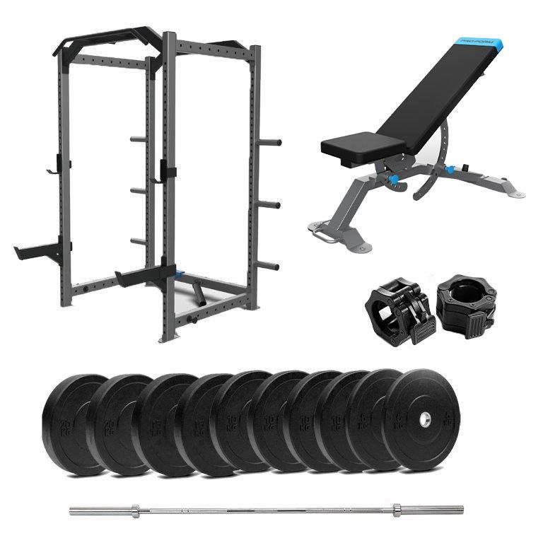 Styrkepakke Full rack, benk og 140 kg