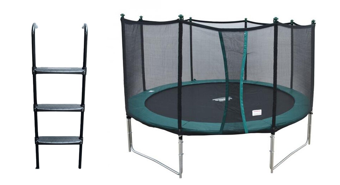 3,0 m Grønn Trampoline med sikkerhetsnett og stige