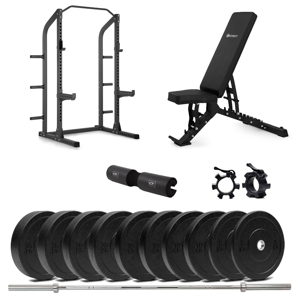 Masterfit - 300 Half Rack Bumper Styrkepakke - 90 kg
