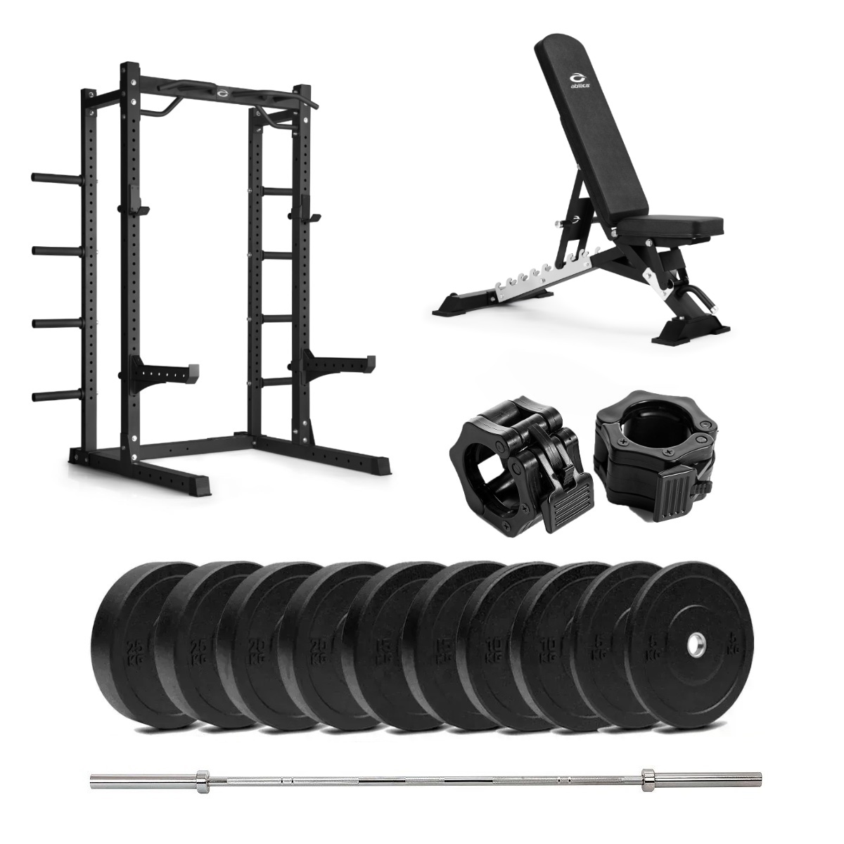 Abilica - HR 500 Half Rack Bumper med benk - 150 kg