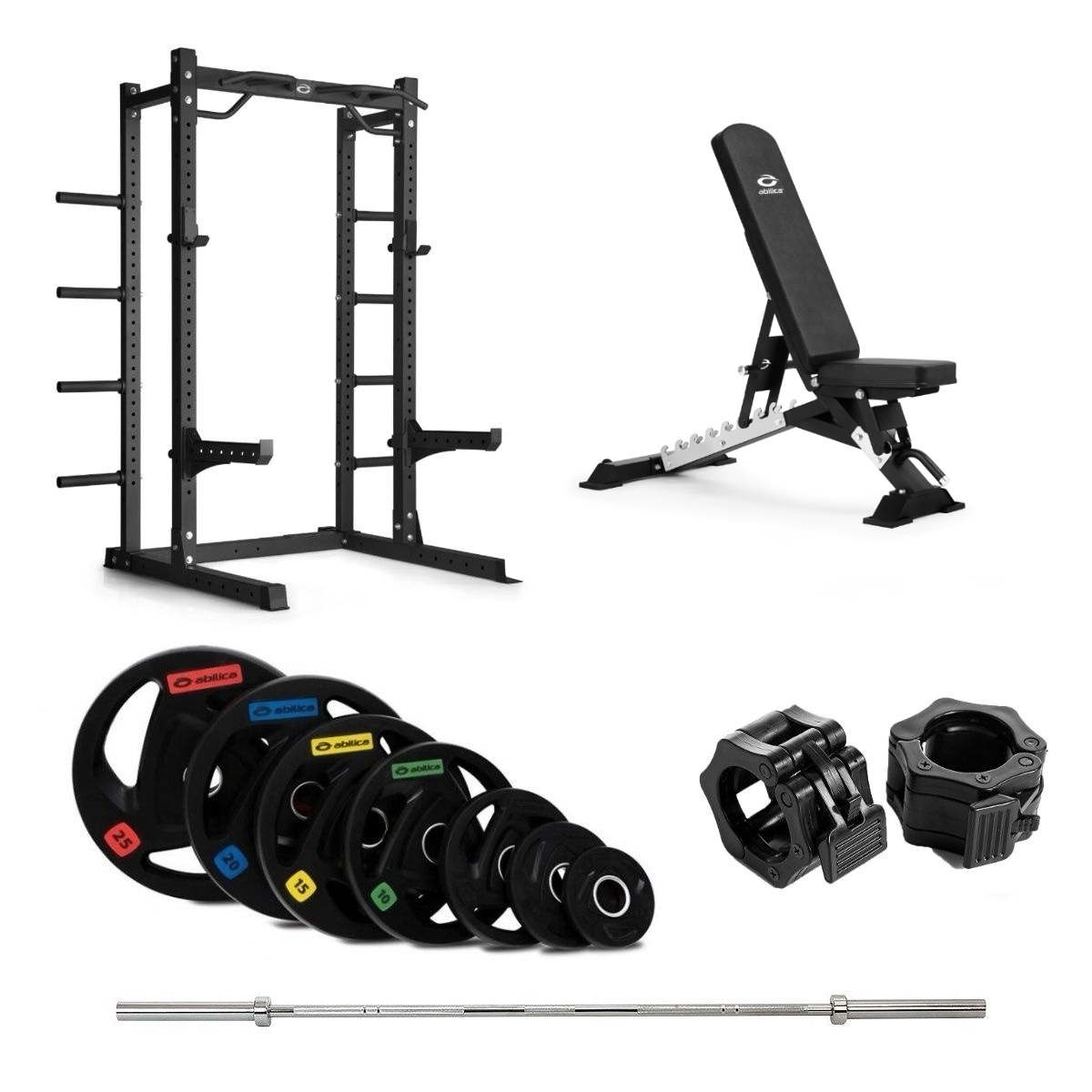 Abilica - HR 500 Half Rack Olympic med benk - 150 kg