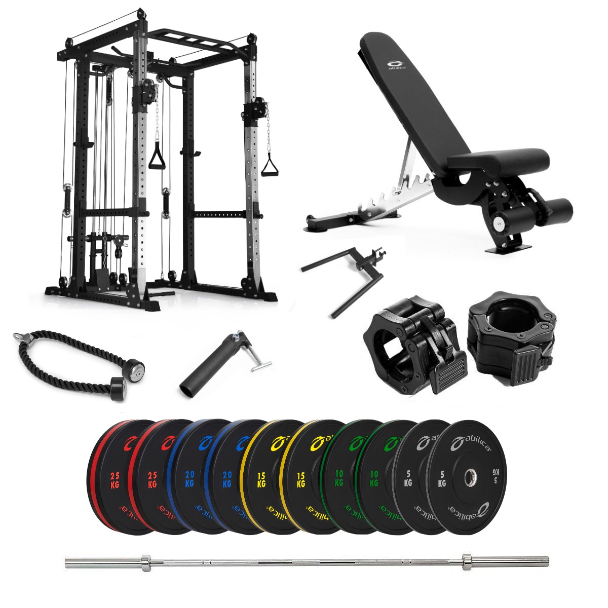 PR 550 Power Rack Bumper farger med benk - 170 kg