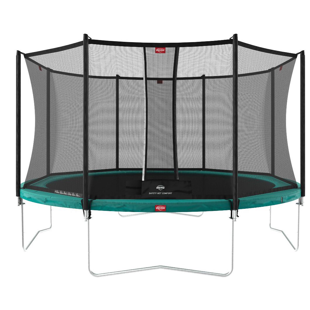 Favorit 430 Grønn Trampoline med Nett Comfort.