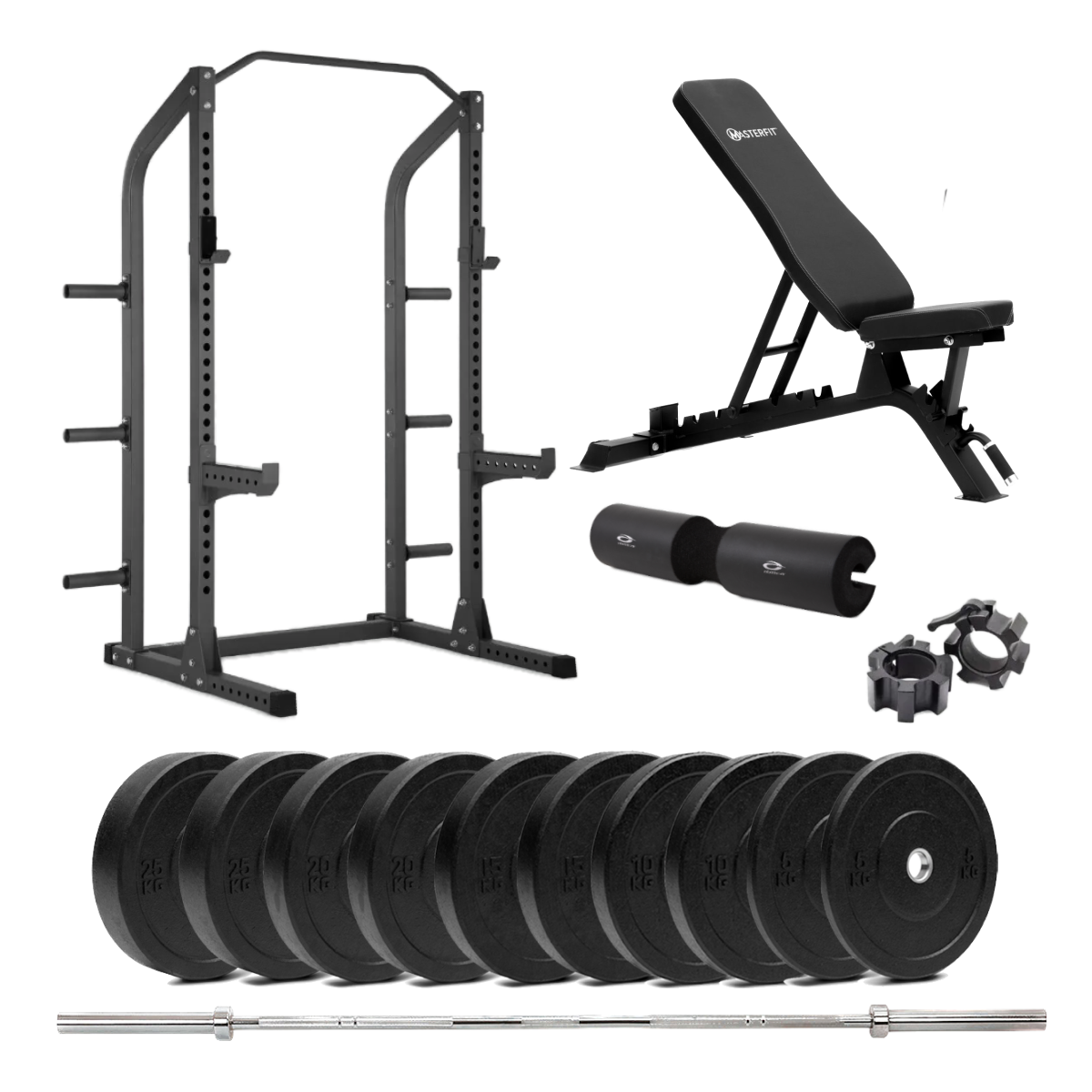 Masterfit 300 Half Rack Bumper Styrkepakke - 120 kg