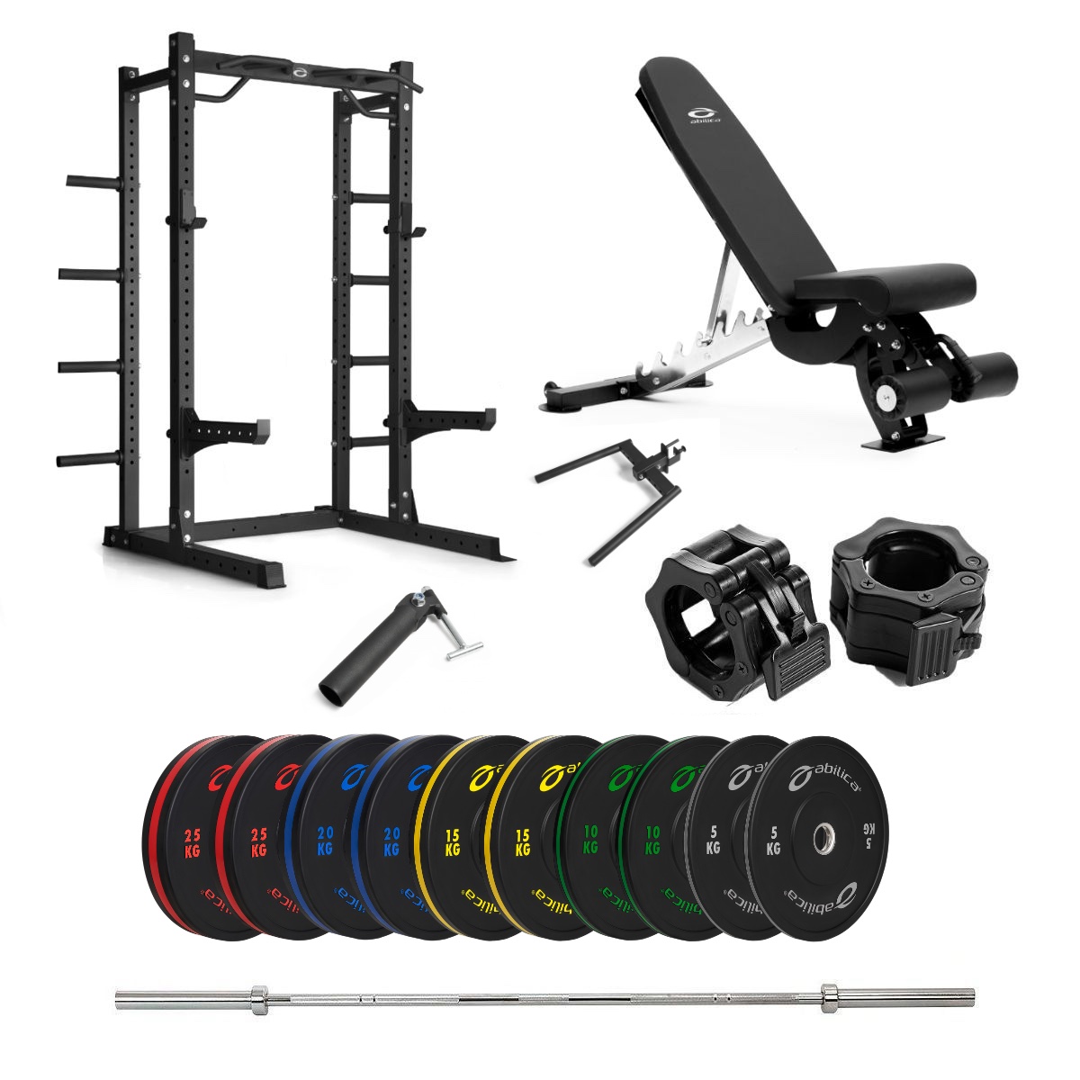 HR 500 Half Rack Bumper farger med benk - 170 kg
