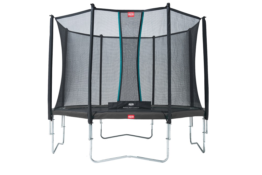 Favorit 430 Grå trampoline med Nett Comfort.