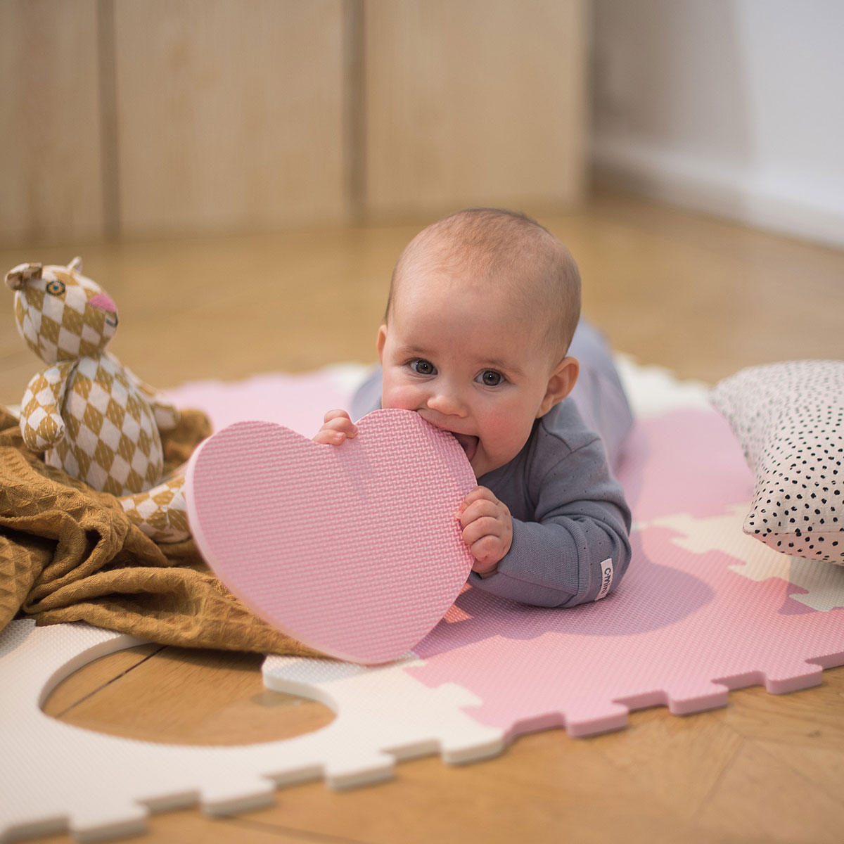 BabyMat Puzzle ECO Rosa/Sand