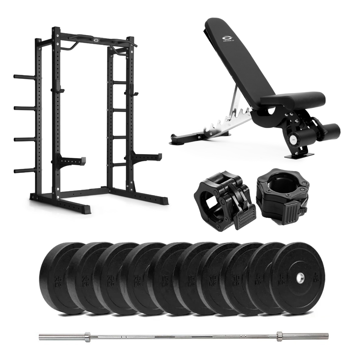 Abilica HR 500 Half Rack Bumper med benk - 150 kg